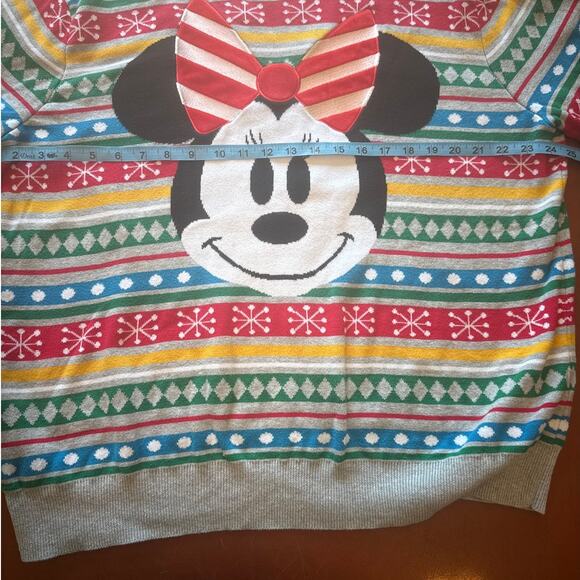 Disney Store Minnie Mouse Holiday Sweater 2XL Fair Isle EUC Unisex - Picture 4 of 7